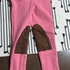 Janie and Jack Pink Leggings with Brown Accents